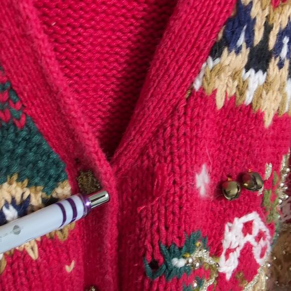 Heirloom Collectibles Christmas Sweater Bells Wreath Scottie Dog Stocking 22/24 - Picture 8 of 16